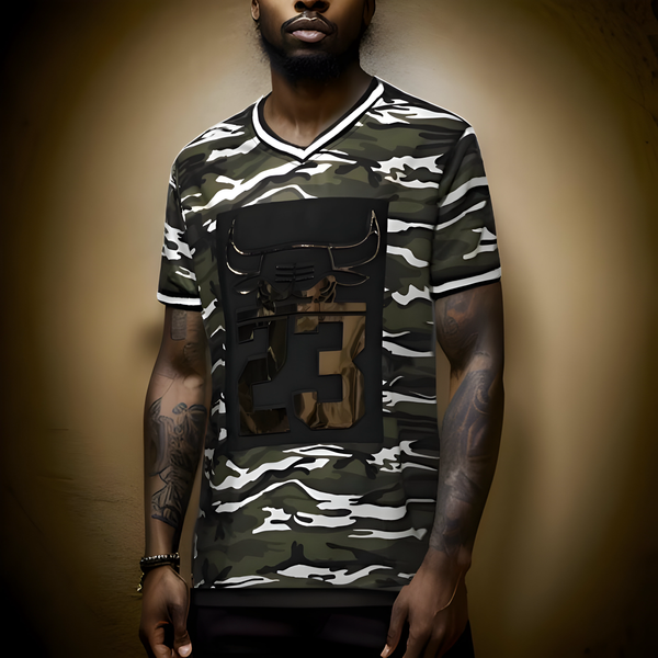 ^23^ ~3D GOLD FOIL~ CAMOUFLAGE SHORT SLEEVE T-SHIRT