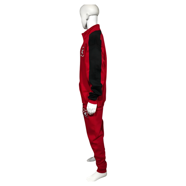 •23• (RED-BLACK) ZIP UP TRACKSUITS (CUT & SEW)