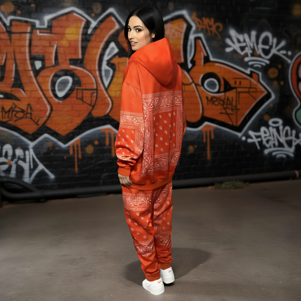 •ECM• ~ORANGE BANDANA~ JOGGER SWEATSUITS (FLEECY SOFT LINED)