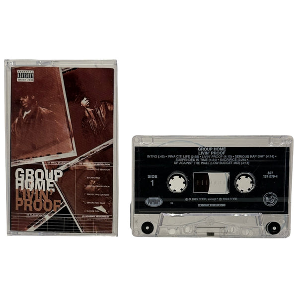 •GROUP HOME - LIVIN’ PROOF• ~1995 OG PRESSINGS~ (CD & CASSETTE TAPE) (TAPE POPPED)