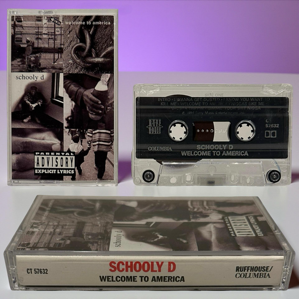 •SCHOOLY D - WELCOME TO AMERICA• ~1994 OG PRESSING~ (CASSETTE TAPE)