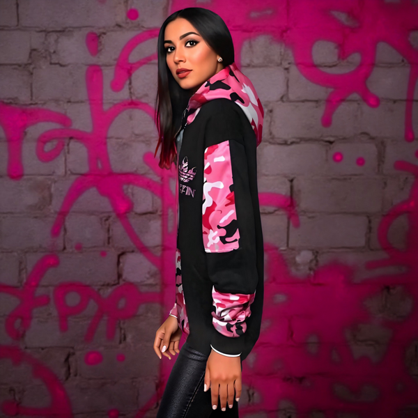 ^CHIEFIN’ ADI-FEATHER^ (PINK CAMOUFLAGE) ZIP UP HOODIES (CUT & SEW)