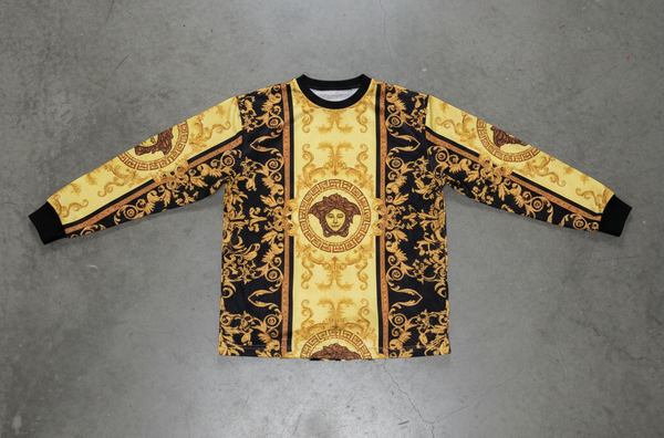*LUXURY* (ITALIAN STYLE) ~LONG SLEEVE TEES~ (YELLOW-GOLD MULTI)