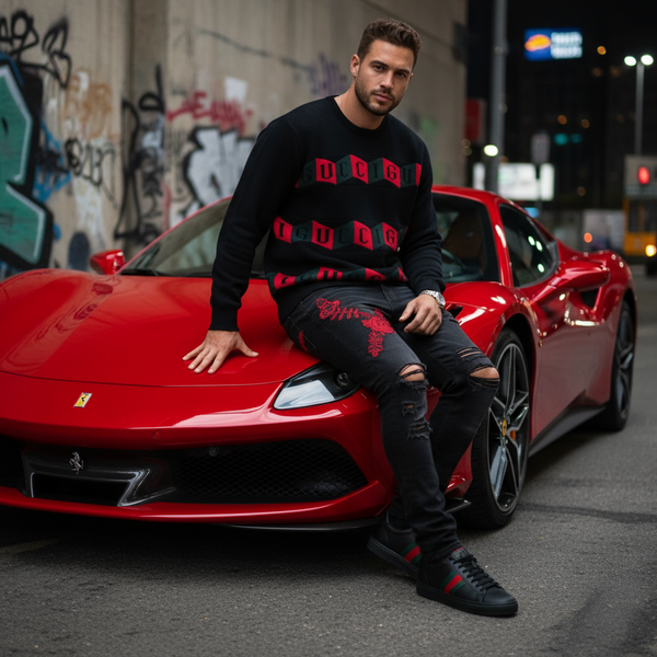 *LUXURY* •ITALIAN• ~KNITTED CREWNECK SWEATSHIRT~