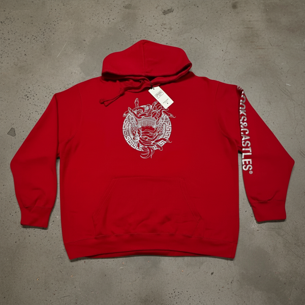 *CROOKS & CASTLES* (RED) ~BULLET BANDUSA~ PULLOVER HOODIES FOR MEN