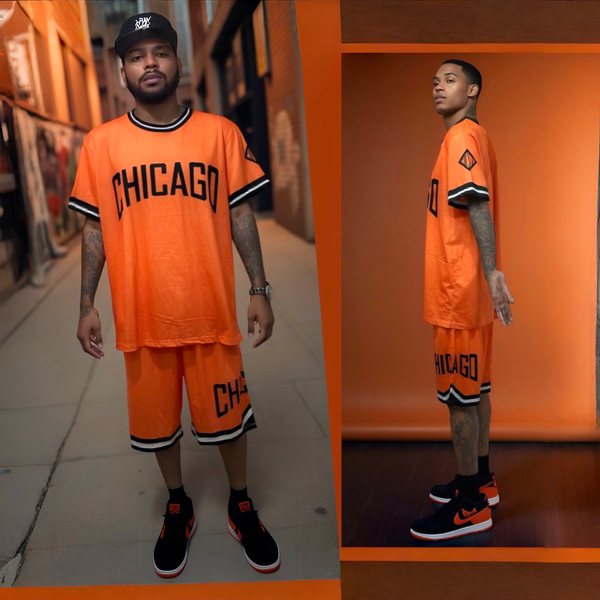 •CHICAGO• ~Orange lightweight activewear summer sets~ (T-shirt & Shorts)
