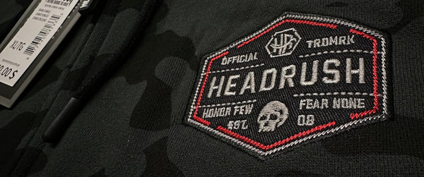 *HEADRUSH* (Dark Camo) ~Honor Few Fear Non~ Zip Up Hoodies