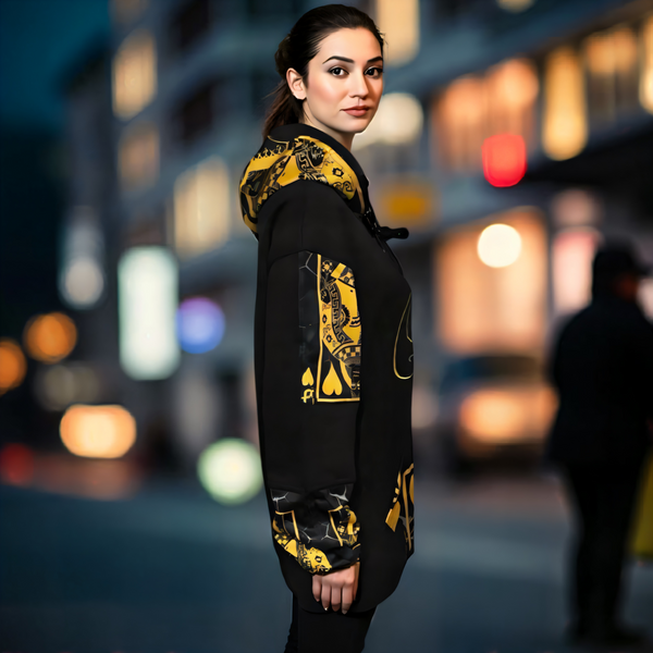 •QUEEN OF HEARTS• LUXURY *GOLD* PULLOVER HOODIES (CUT & SEW) (EMBROIDERED LOGO)