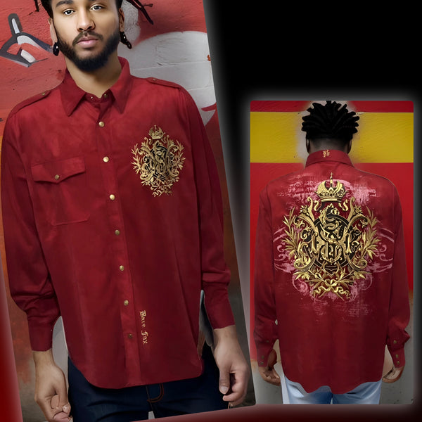 ^BAREFOX^ FANCY BUTTON UP DRESS SHIRTS (EMBROIDERED)