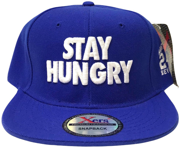 *Stay Hungry* snapback hat (Blue)