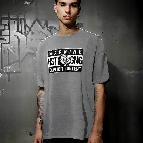 ^HUSTLE GANG^ (HEATHER GREY) ~Explicit Content~ short sleeve tee