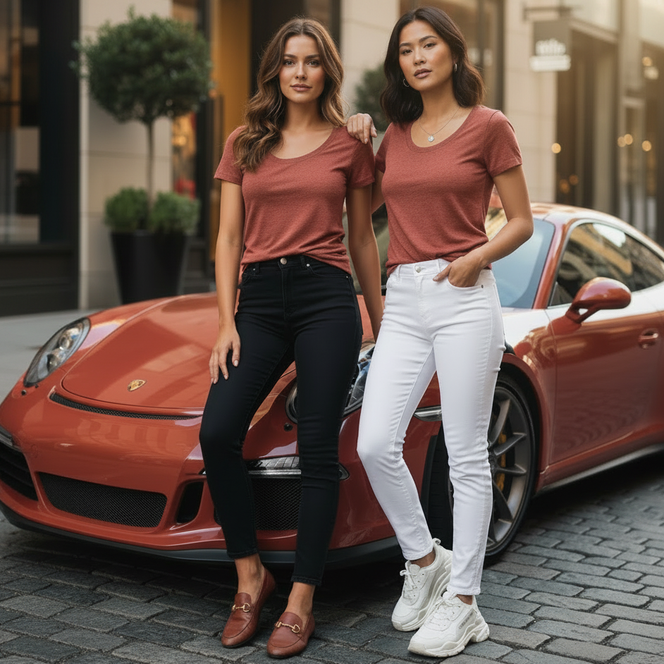 *BELLA CANVAS* ~MUD RED~ LIGHTWEIGHT T-SHIRTS FOR WOMEN