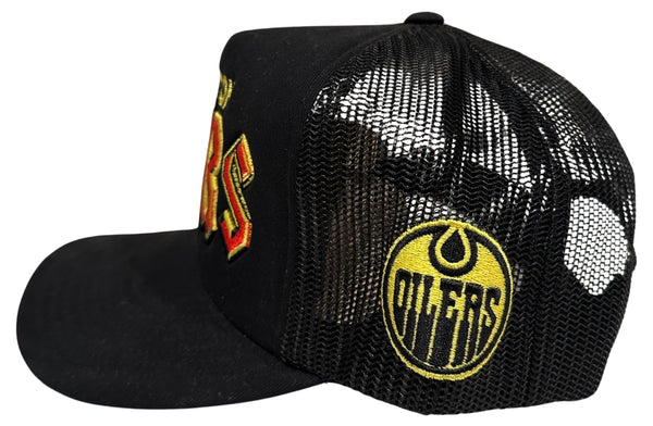 *Edmonton Oilers* ~AC/DC~ snapback/trucker hat by Mitchell & Ness (Rare Retailer Promo Sample)