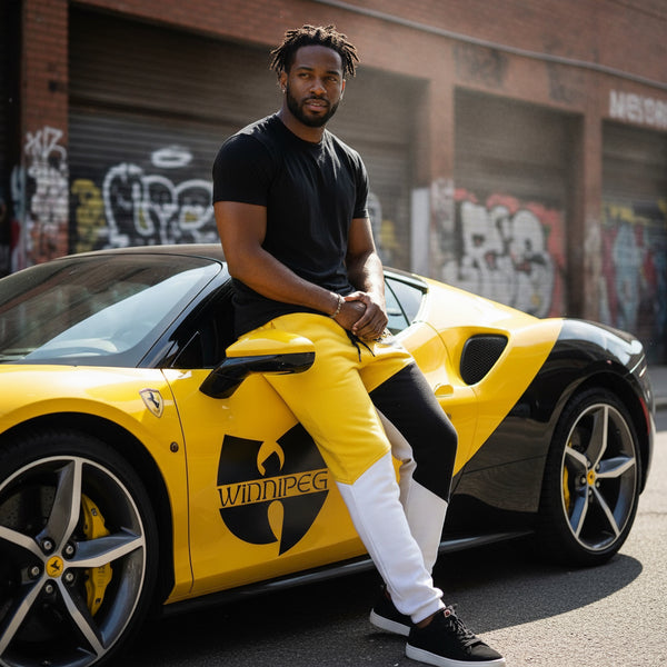 *WU-WINNIPEG* (3 TONE) •JOGGER SWEATPANTS• (EMBROIDERED LOGO)