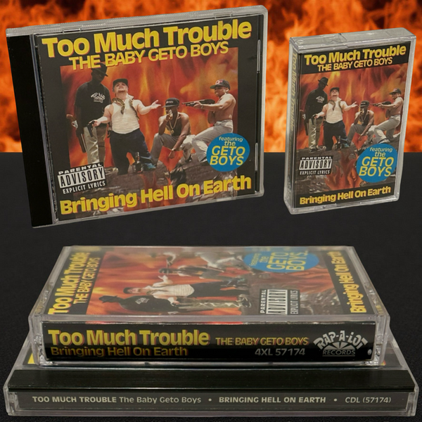 •TOO MUCH TROUBLE - BRINGING HELL ON EARTH• ~1992 OG PRESSINGS~ (CD & CASSETTE TAPE)