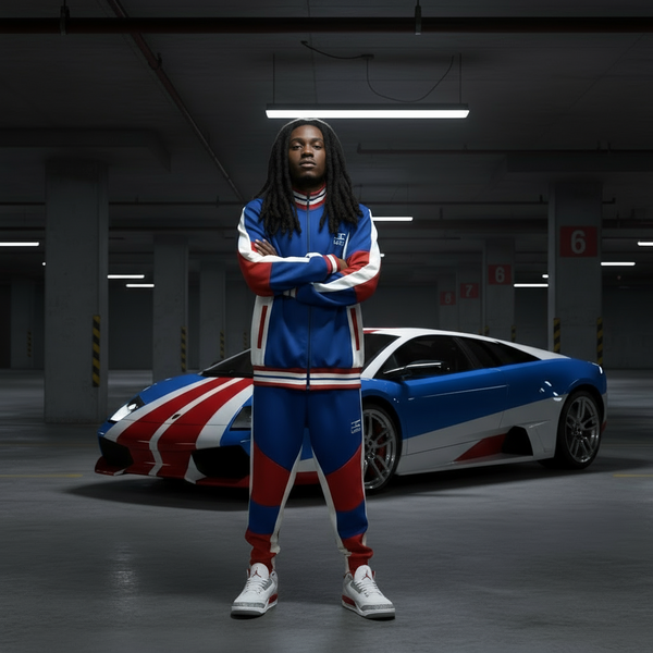 •UCXX• (BLUE-RED) ZIP UP TRACKSUITS (ACTIVEWEAR)