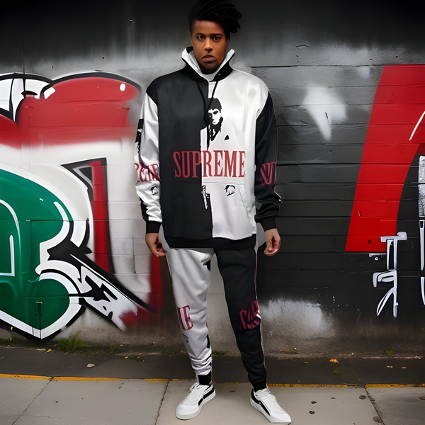 ^$UPR3M3 SCARFACE^ JOGGER SWEATSUIT (HOODED) (FLEECY SOFT LINED)