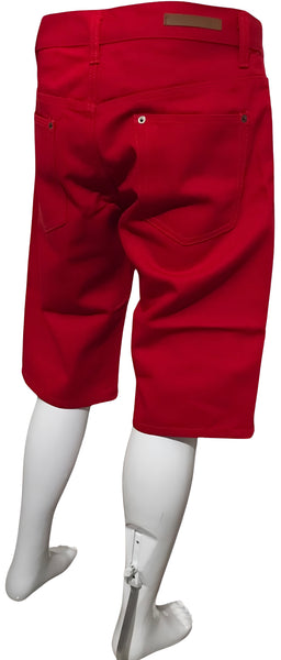 ^MAXI MILIAN^ (RED) ~TIGER~ DENIM SHORTS (SLIM FIT) (EMBROIDERED)