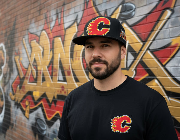 *Calgary Flames* snapback hats by Mitchell & Ness