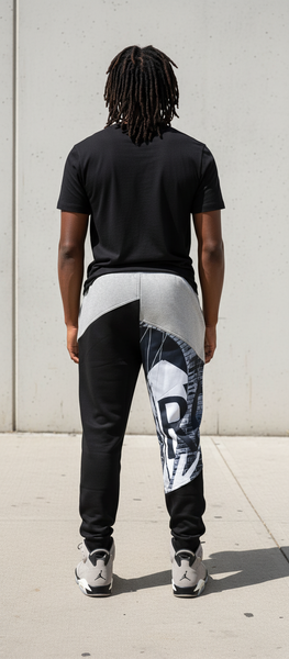 *BKLYN* (BLACK-GREY) •LUX JOGGER SWEATPANTS•