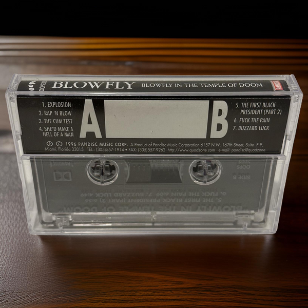 •BLOWFLY ~ BLOWFLY IN THE TEMPLE OF DOOM• ~1996 OG RE-PRESSING~ (CASSETTE TAPE)