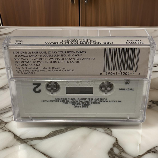 •LONZO AND THE WORLD CLASS WRECKIN KRU ~ TURN THE LIGHTS OFF IN THE FAST LANE• ~1988 OG PRESSING~ (CASSETTE TAPE)