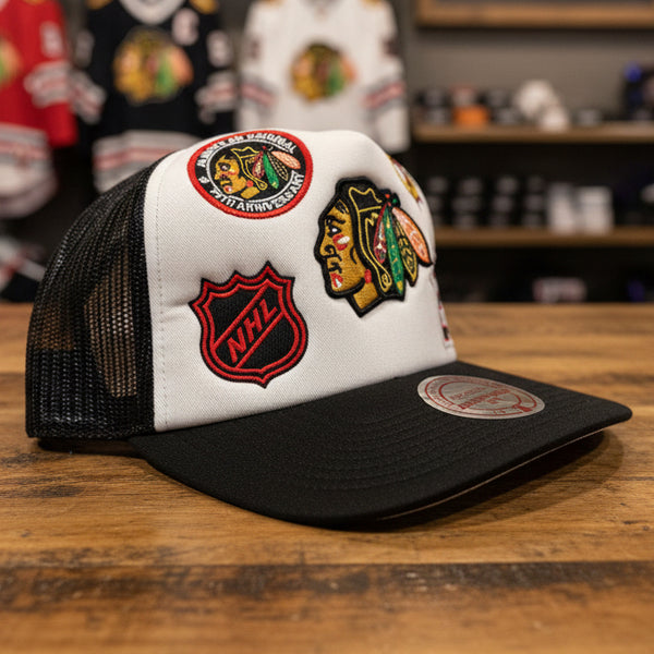 *Chicago Blackhawks* ~Trucker style Snapback hats by Mitchell & Ness~