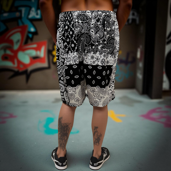 •PAISLEY SHORTS• ~Black & White~ *Light summer activewear*