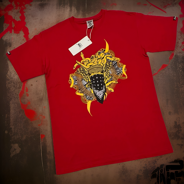 *CROOKS & CASTLES* (RED) ~MEDUSA RIBBON~ SHORT SLEEVE T-SHIRT