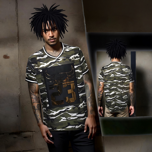 ^23^ ~3D GOLD FOIL~ CAMOUFLAGE SHORT SLEEVE T-SHIRT