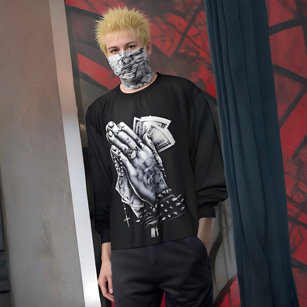 ^GOTHIC PRAYING HANDS^ LONG SLEEVE TEES