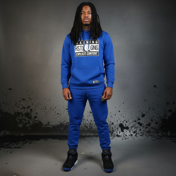 *HUSTLE GANG* (BLUE) ~EXPLICIT CONTENT~ HOODED SWEATSUITS