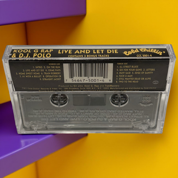 •KOOL G. RAP & D.J. POLO ~ LIVE AND LET DIE• ~1992 OG PRESSING~ (CASSETTE TAPE) (1)