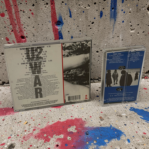 •U2 ~ WAR• ~1983 OG CANADIAN REPRESSINGS~ (CD & CASSETTE TAPE)