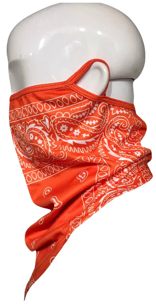 *WINTER HEADWEAR / FACE COVERINGS* ~ORANGE BANDANA~