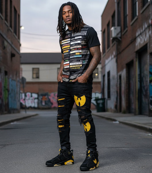 *Wu-Tang Clan* ~Cassette Stack~ •Front Sublimated & Back Embroidered T-Shirt•