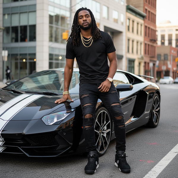 *JORDAN CRAIG* (BLACK) SHORT SLEEVE T-SHIRTS (V-NECK)