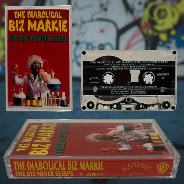 •THE DIABOLICAL BIZ MARKIE ~ THE BIZ NEVER SLEEPS• ~1989 OG PRESSING~ (CASSETTE TAPE) (2)