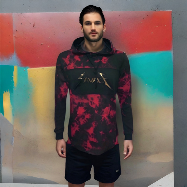 ^CAMP CLOTHING CO.^ *SAVAGE* 3D FOIL PRINT ACID WASH PULLOVER HOODIES