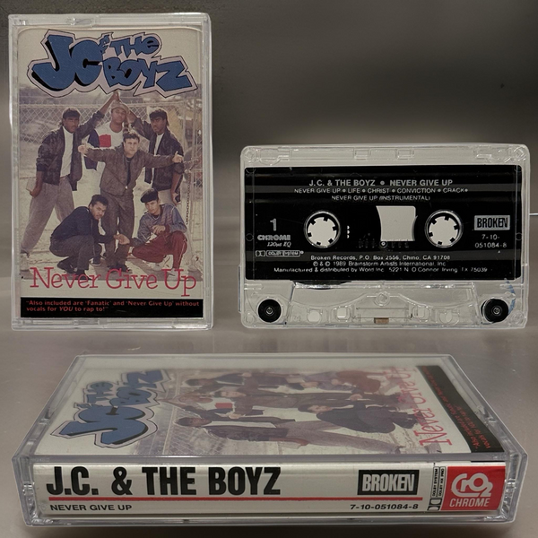 •JC & THE BOYZ ~ NEVER GIVE UP• ~1989 OG PRESSING~ (CASSETTE TAPE)