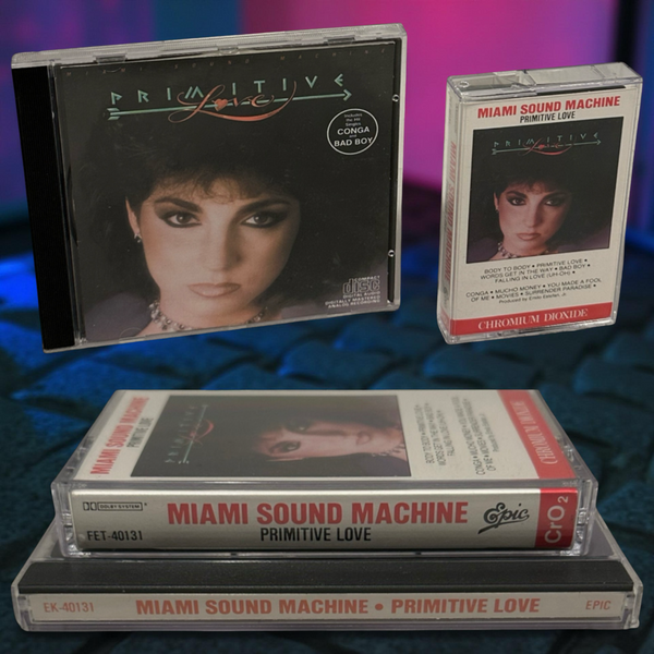 •MIAMI SOUND MACHINE - PRIMITIVE LOVE• ~1995 OG CANADIAN PRESSINGS~ (CD & CASSETTE TAPE)