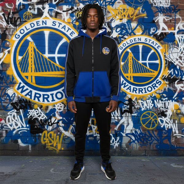 •GOLDEN STATE WARRIORS• (ZIPWAY) MEN'S GAME DAY ~BREAKAWAY~ ZIP UP HOODED SWEATSUITS