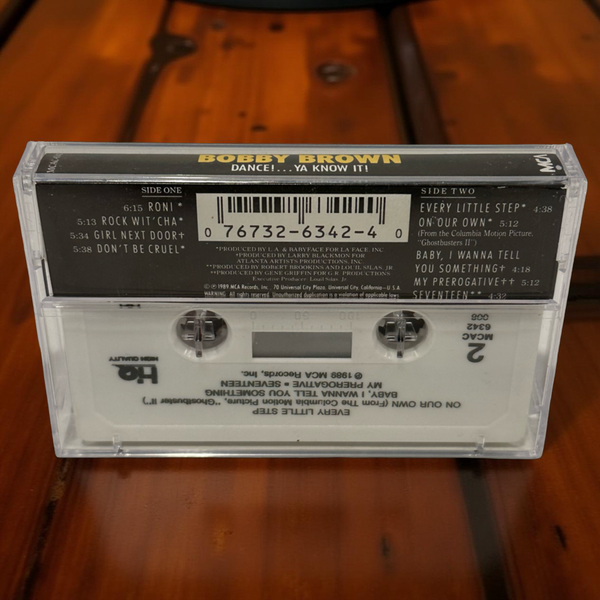 •BOBBY BROWN - DANCE!… YA KNOW IT! ~1989 OG PRESSING~ (CASSETTE TAPE)