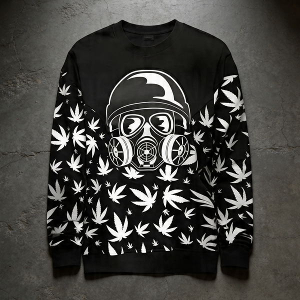*MAXI MILIAN* (BLACK) ~420 WEED ARMY~ •CREWNECK SWEATSHIRT•