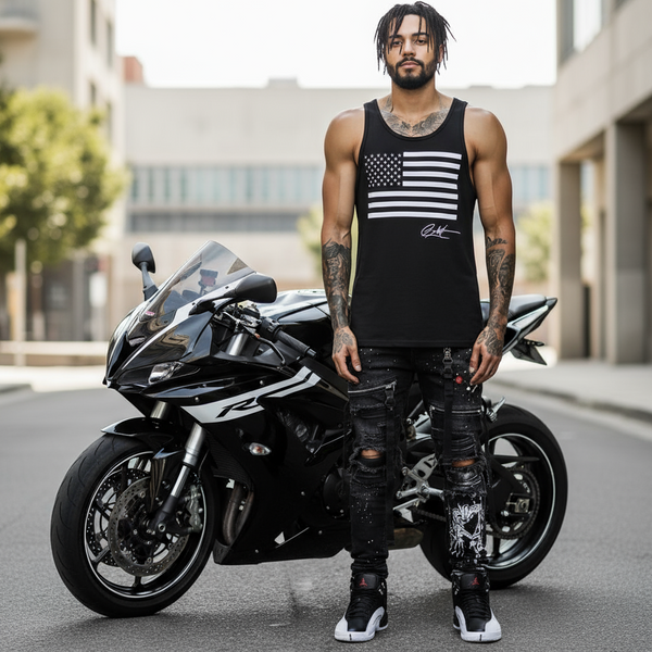 *BIGGY THREADS* (BLACK) ~USA~ TANK TOP