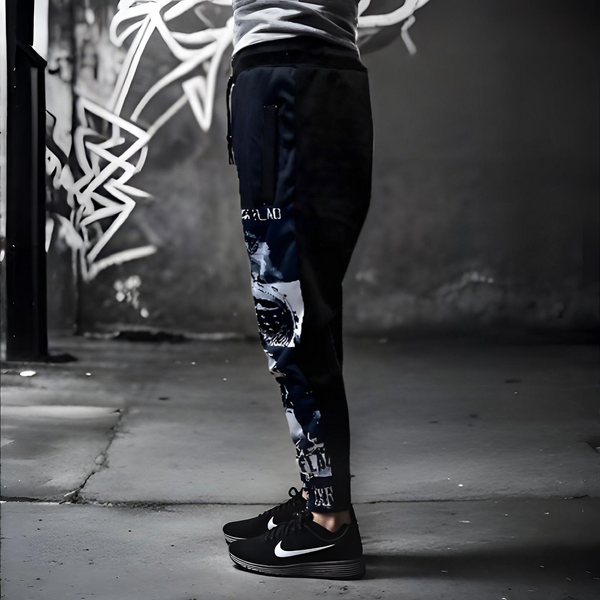 ^BLACK FLAG^ (BLACK) ~CREW POSSE~ EMBROIDERED JOGGER SWEATPANTS (CUT & SEW)
