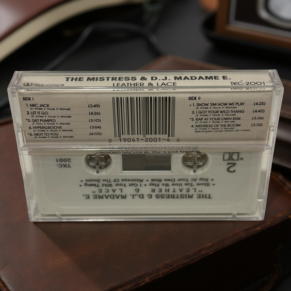 •THE MISTRESS & D.J. MADAME E. - LEATHER AND LACE• ~1989 OG PRESSING~ (CASSETTE TAPE)