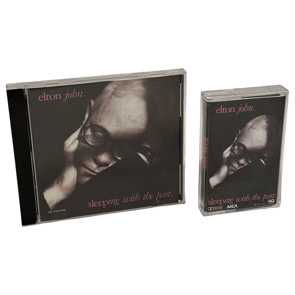 •ELTON JOHN - SLEEPING WITH THE PAST• ~1989 OG CANADIAN PRESSINGS~ (CD & CASSETTE TAPE)