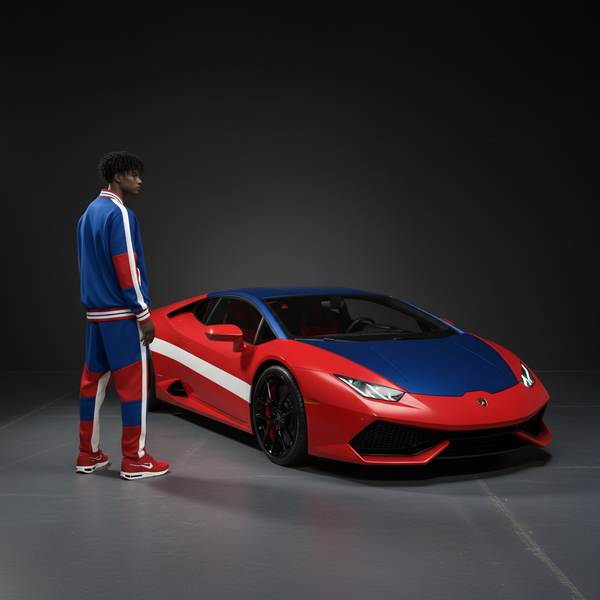 •UCXX• (BLUE-RED) ZIP UP TRACKSUITS (ACTIVEWEAR)