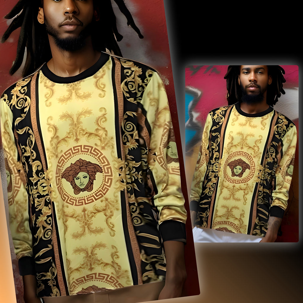 ^V3R$@C3^ (STYLE) LONG SLEEVE TEES (YELLOW-GOLD MULTI)